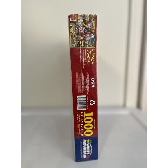 White Mountain Jigsaw Puzzle Vintage Signs Unopened Larger 1000 Pieces 24” X 30” - Picture 3 of 3